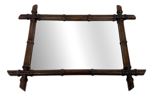 Vintage Faux Bamboo Mirror, 1950s
