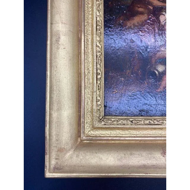 Italian School Artist, Faun and Nymph, 1700s, Oil on Panel For Sale - Image 7 of 10