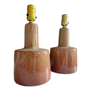 Vintage Gordan and Jane Martz Stoneware Lamps - a Pair For Sale