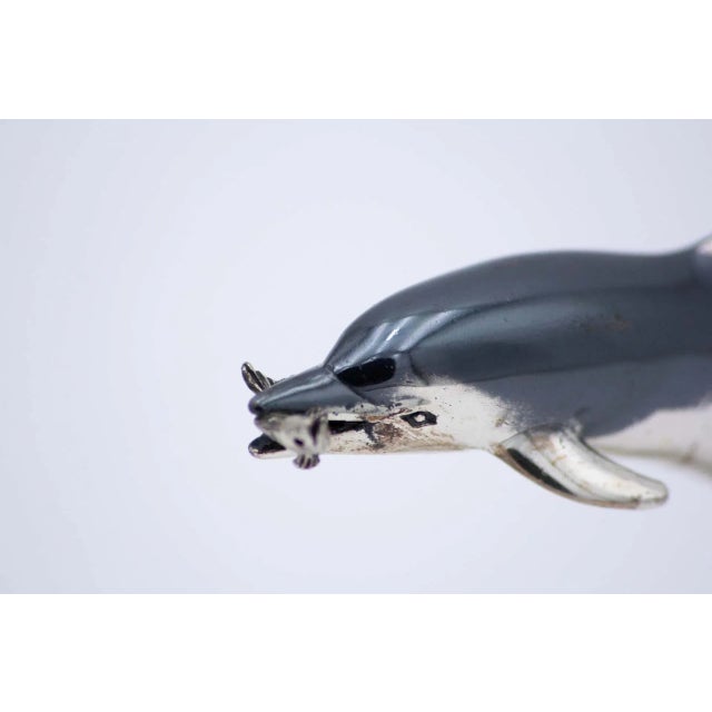 Dolphin in Nickel Silver with Corded Support For Sale - Image 3 of 6