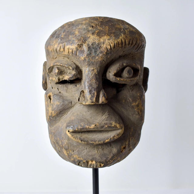 African Early 20th Century Ibibio Carved Cross River Mask Nigeria For Sale - Image 3 of 14