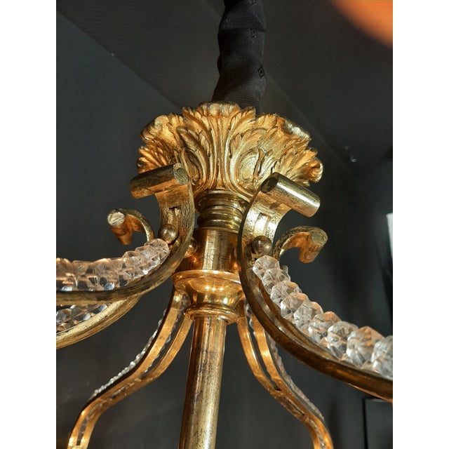 Large Parisian Chandelier in Gilded Bronze, 1890s For Sale - Image 6 of 11