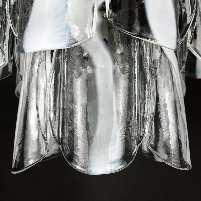 White 1960s Mazzega White Murano Glass Floral Chandelier For Sale - Image 8 of 12