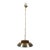 1970s Danish Modern Brushed Aluminum & Amber Glass Saucer Pendant For Sale