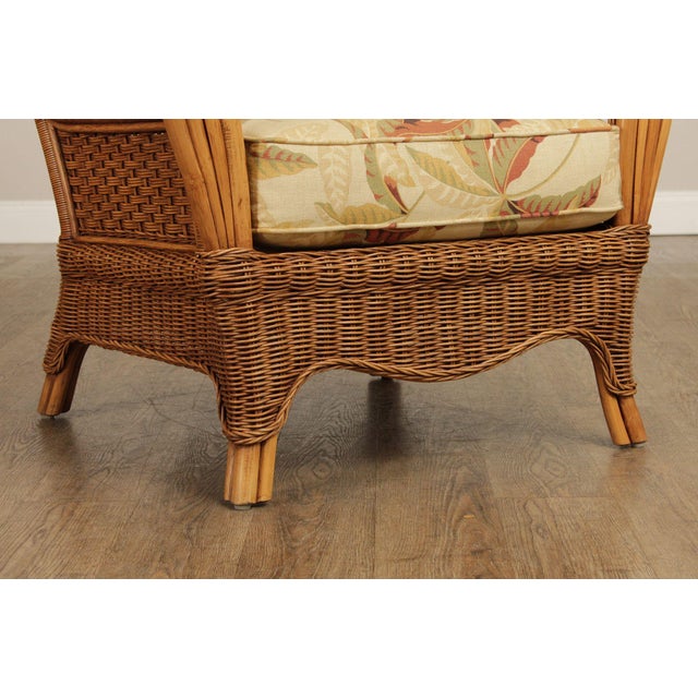 Braxton Culler Rattan and Wicker Lounge Chair and Ottoman For Sale - Image 11 of 12