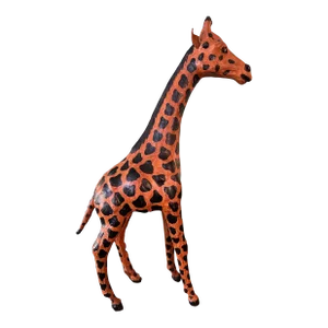 1970’s 18” Leather Wrapped Hand Painted Giraffe Model