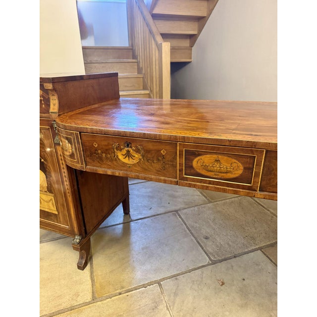 Large Antique George III Mahogany and Satinwood Inlaid Sideboard, 1800 For Sale - Image 11 of 14