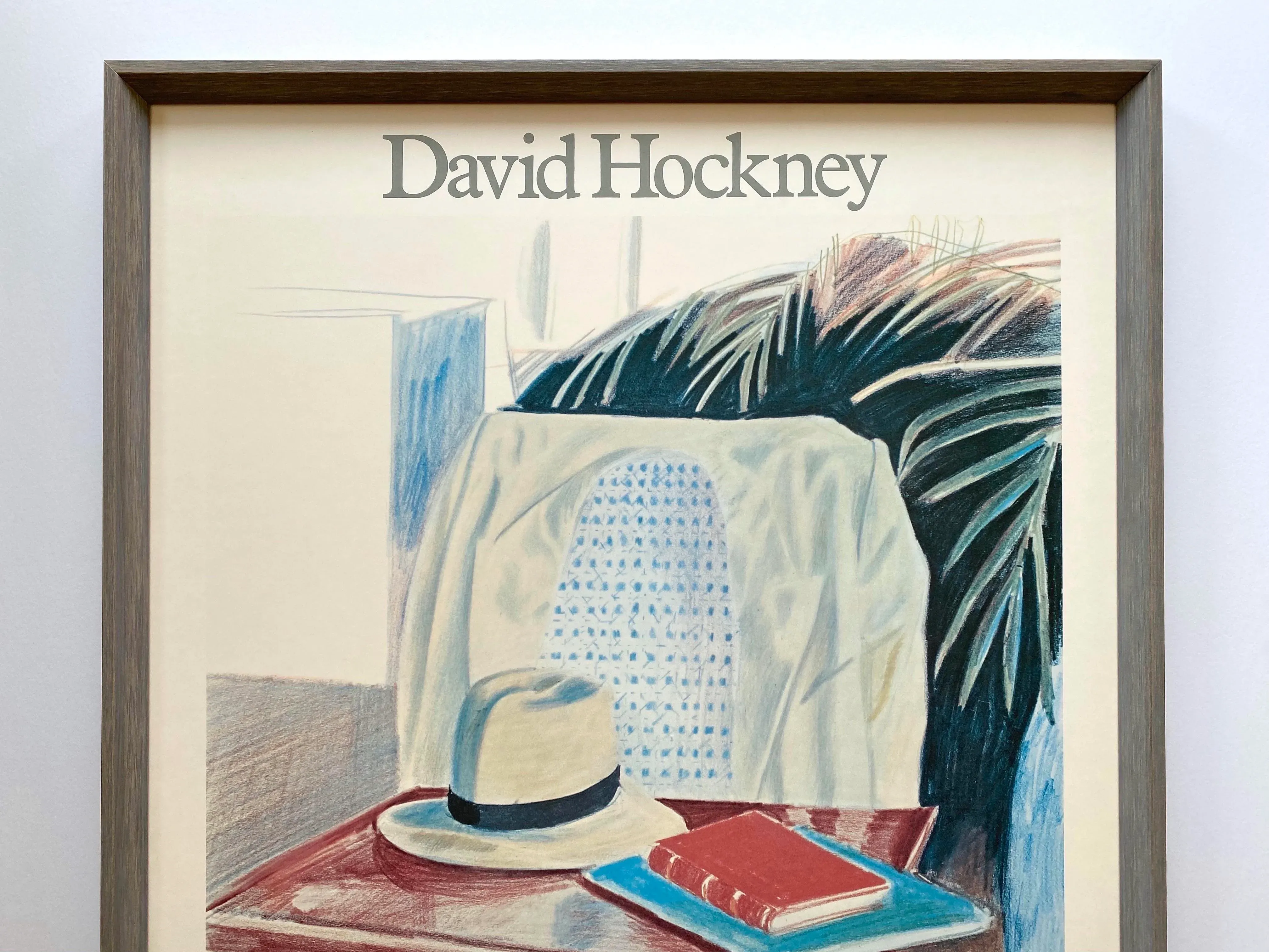 版画 Ake Holm lithograph #81 David med harpan David Hockney Vintage 1980 Lithograph Print Framed Large