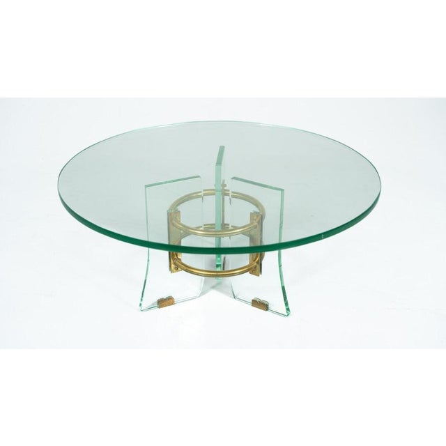 Glass and Brass Coffee Table by Pietro Chiesa for Fontana Arte, Italy, 1960 For Sale - Image 9 of 10