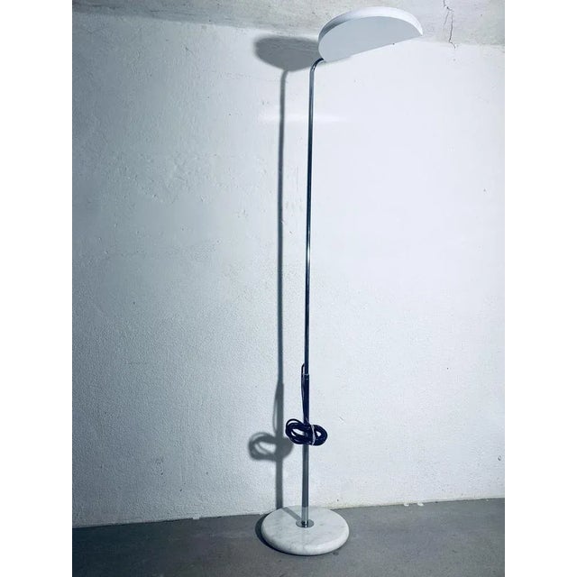 Mezzaluna Floor Lamp in Marble by Bruno Gecchelin for Skipper and Pollux, Italy, 1970s, in Good conditions. Designed 1970...