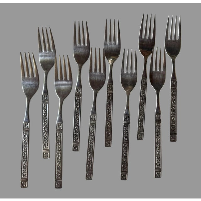 Vintage Retro Art Deco Dominica 48 Piece Stainless Flatware Set for 8 plus by Oneida Silver In good original condition...