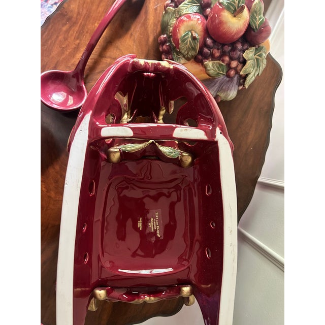 Renaissance Fitz & Floyd: "Renaissance Santa " Large Santa Sleigh Tureen With Ladle For Sale - Image 3 of 3