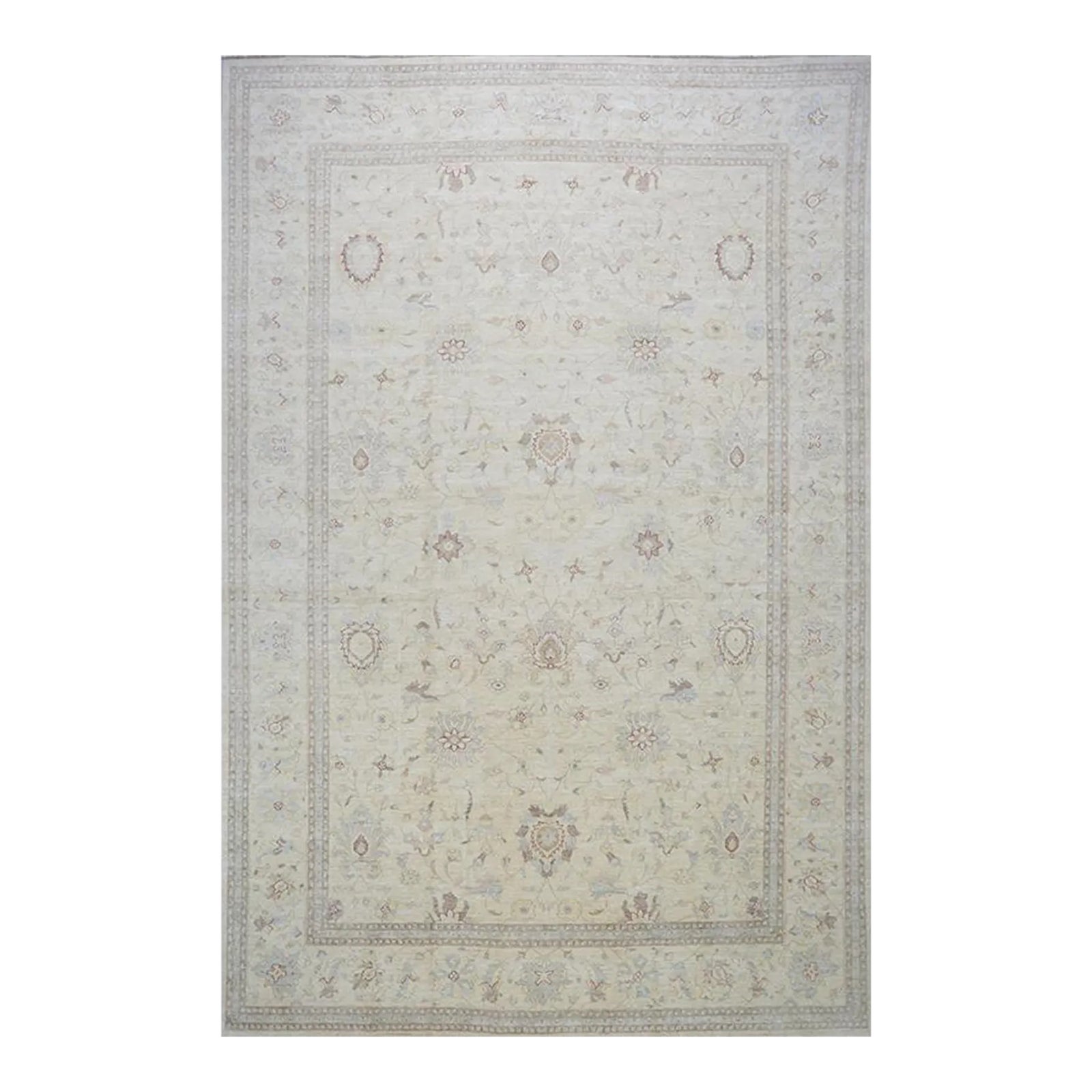 1990s Handwoven Oushak Style Area Rug 11’10” X 17’9″ | Chairish