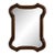 20th Century France Rich Walnut Brown Carved Wood Scalloped Mirror For Sale