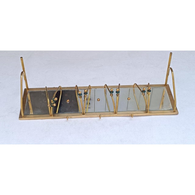 Vintage Wall-Mounted Coat Rack with Hat Rack in Brass, 1950s For Sale - Image 16 of 18
