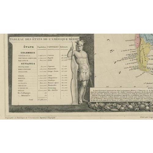 Antique Hand-Colored Map of South America by Levasseur, 1845 For Sale - Image 11 of 15