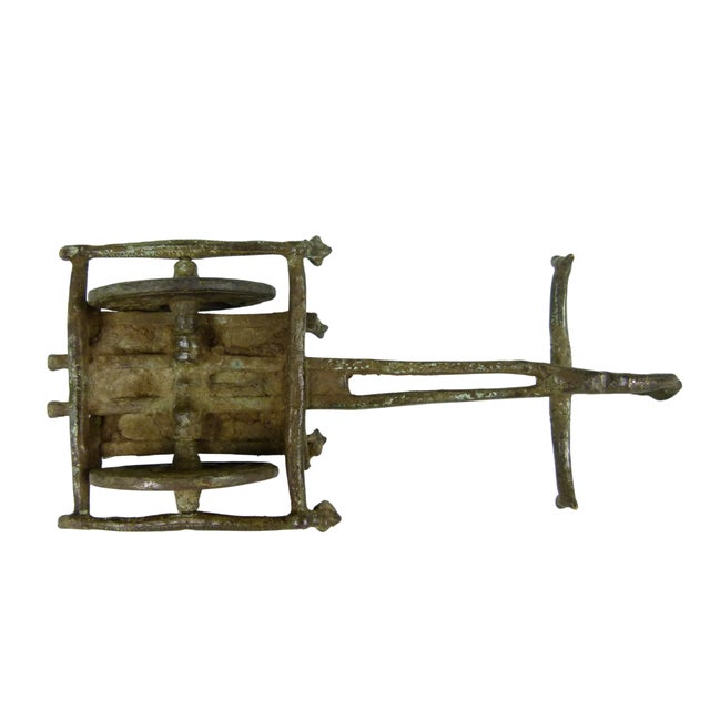Bronze Vintage Khmer Style Bronze Ox Cart Statue . Carriage With Driver . Mid-Century Asian For Sale - Image 8 of 8