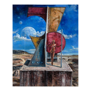 Queen of Outer Space - Original Sci- Fi Surrealist Composition by Russell Tripp
