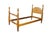Pair of vintage Early American colonial-style twin beds crafted from solid maple wood. Features a vibrant, honey-toned...