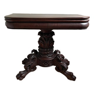 Late 19th C. Continental Rococo Revival Mahogany Flip‑Top Gueridon / Salon Table For Sale