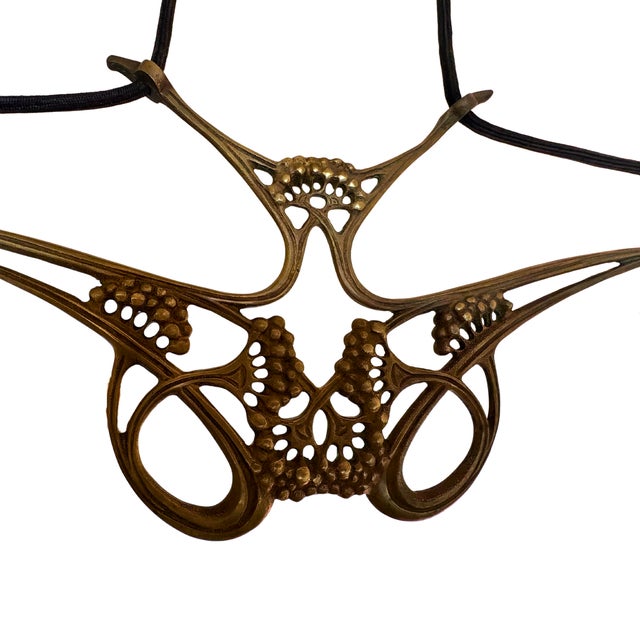 French Art Nouveau Bronze & Opaline Double Pendant, 1900s For Sale - Image 4 of 6