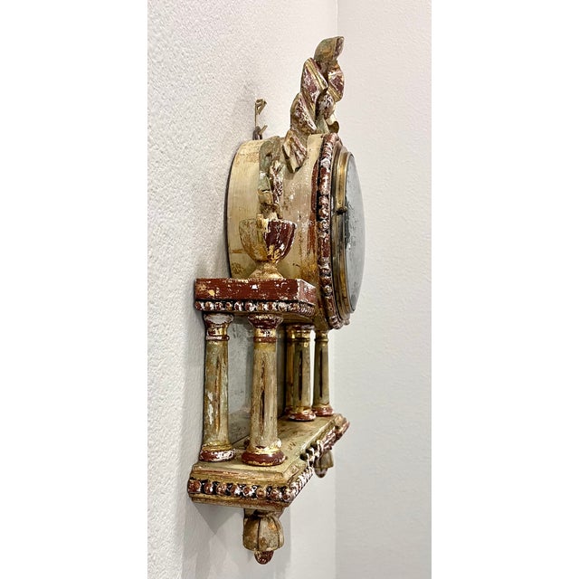 Antique French Gilt Wood Clock Case W/Mirrored Convex Glass For Sale In Dallas - Image 6 of 16