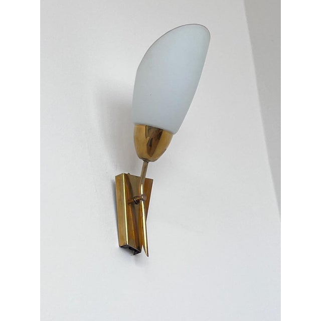 Metal Mid-Century Brass and Glass Wall Light from Kamenicky Senov, 1970s For Sale - Image 7 of 9