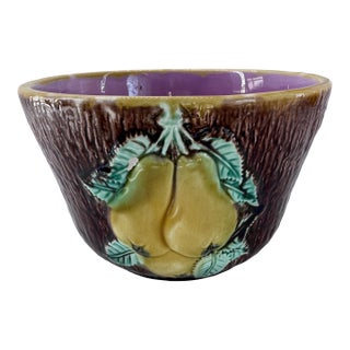 Majolica Apple & Pear Bowl For Sale