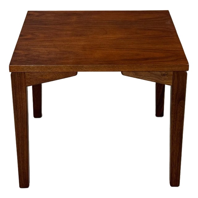 1960s Mid Century Modern Walnut End Table by b.l. Marble For Sale