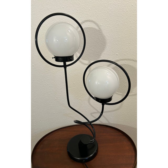 Metal Vintage Mid-Century Modern 2 Globe Orb Lamp,Great Style & Design! For Sale - Image 7 of 14