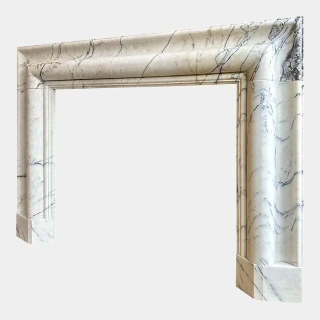 Large Marble Bolection Fireplace Mantles, 2000, Set of 2 For Sale - Image 10 of 12