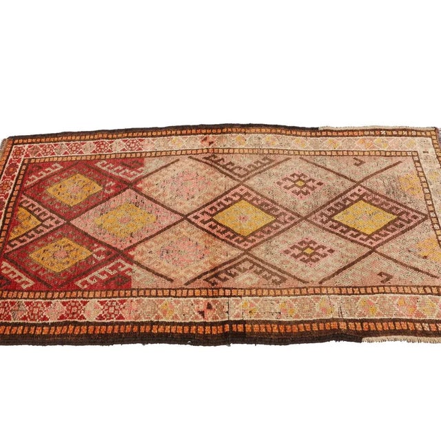 Mid 20th Century Vintage Herki Rug For Sale - Image 4 of 7