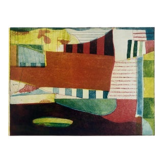 Pierre Obando, Abstract Modernist Colorful Bold Monoprint Monotype Painting Print Pierre Obando, 1997 For Sale