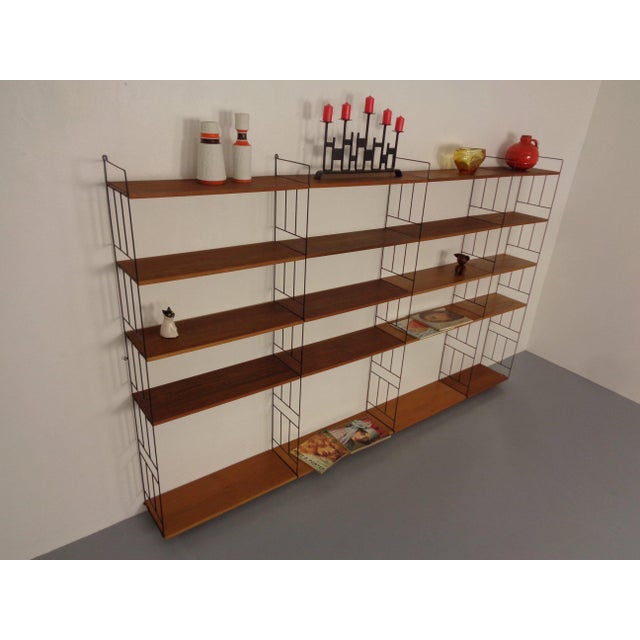 Wood Walnut String Shelving System from WHB, Germany, 1960s, Set of 25 For Sale - Image 7 of 18