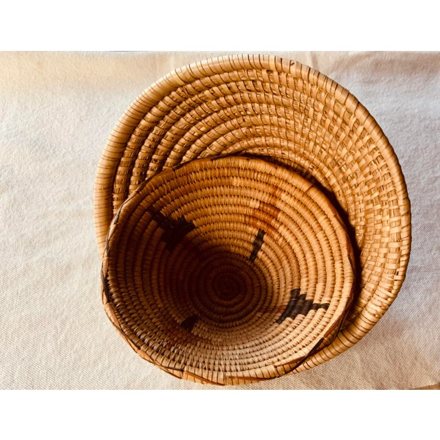 Wood West African Sweet Grass Coil Baskets - Pair For Sale - Image 7 of 11