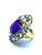 Bochic "Orient" Natural Amethyst & Aquamarine Ring Set In 18K Gold & Silver For Sale - Image 10 of 18