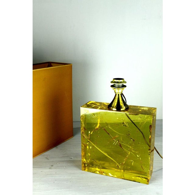 original shaded resin base 30x30x12 This piece is attributed to the mentioned designer/maker. It has no attribution mark...