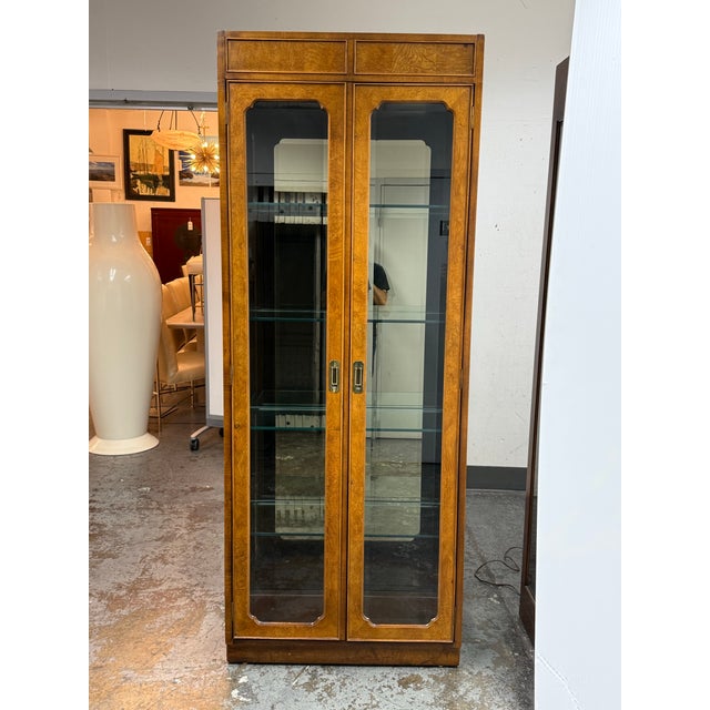 Campaign Style Curio Display Cabinet, Vintage For Sale - Image 4 of 12