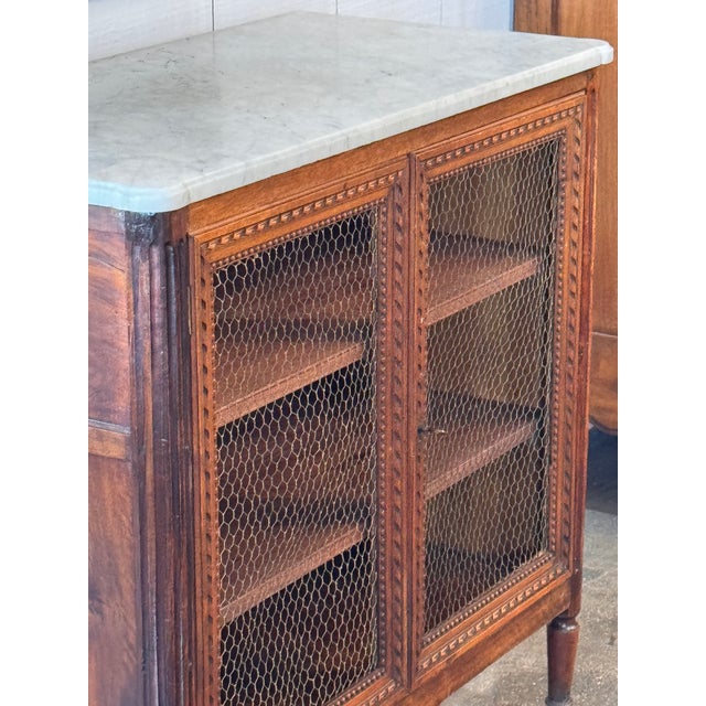 19th Century Italian Cabinet With Wire Doors and Marble Top For Sale - Image 12 of 12