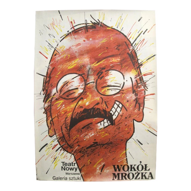 1982 Original Polish Theatre Poster, Around Mrozek ("Wokol Mrozka") For Sale