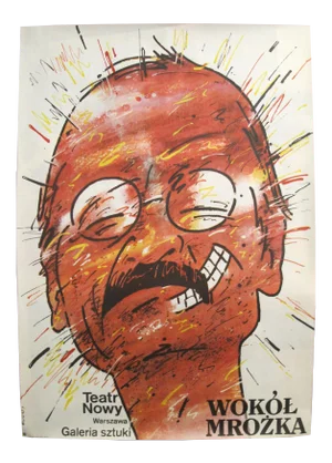 1982 Original Polish Theatre Poster, Around Mrozek ("Wokol Mrozka")