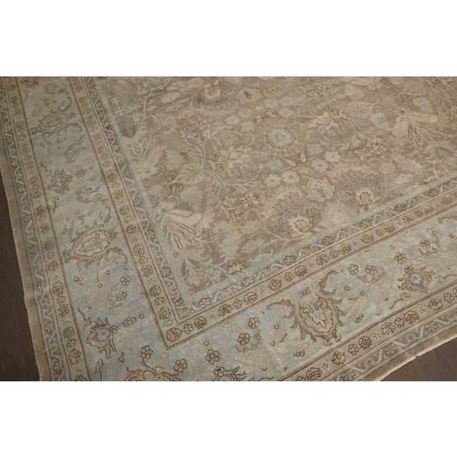 Large Indian Gray Green Antique Rug - 12' x 21'3" For Sale - Image 13 of 16