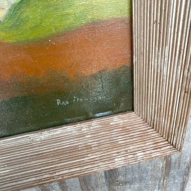 Vintage Boho Signed Abstract Expressionist Landscape Original Oil Painting For Sale - Image 10 of 11