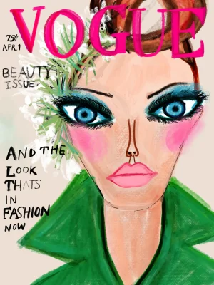 Vintage Vogue April Cover Print by Annie Naranian