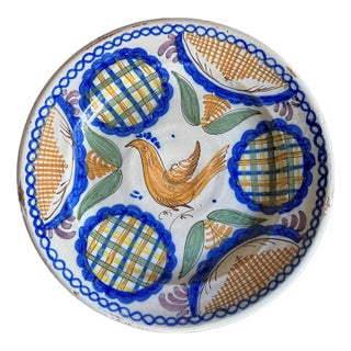 Large Spanish Faience Hand Painted Bowl For Sale