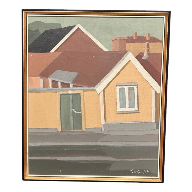 Gunnar Fohlin, City Scene, 1987, Oil on Canvas, Framed For Sale