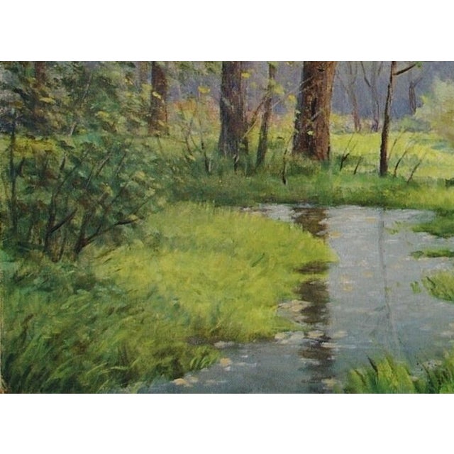1980s Impressionist Forest Oil Painting, Original Soviet Ukrainian Art 36-48,3 For Sale - Image 5 of 6