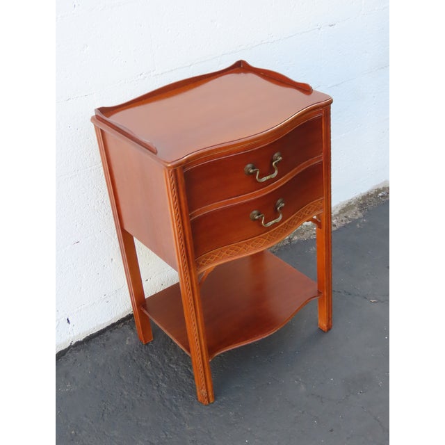 Wabash 1940s Tall Serpentine Front Mahogany Nightstand Side End Table 6458 For Sale - Image 13 of 18