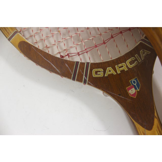 Curated Set of Antique Sport Tennis Rackets for Designer Decorating Wood Racquet Set of Two Sports Equipment Memorabilia For Sale - Image 9 of 11