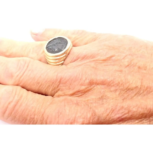 Bulgari Gold Monete Antique Coin Signet Ring, Size 6.5 For Sale - Image 10 of 10